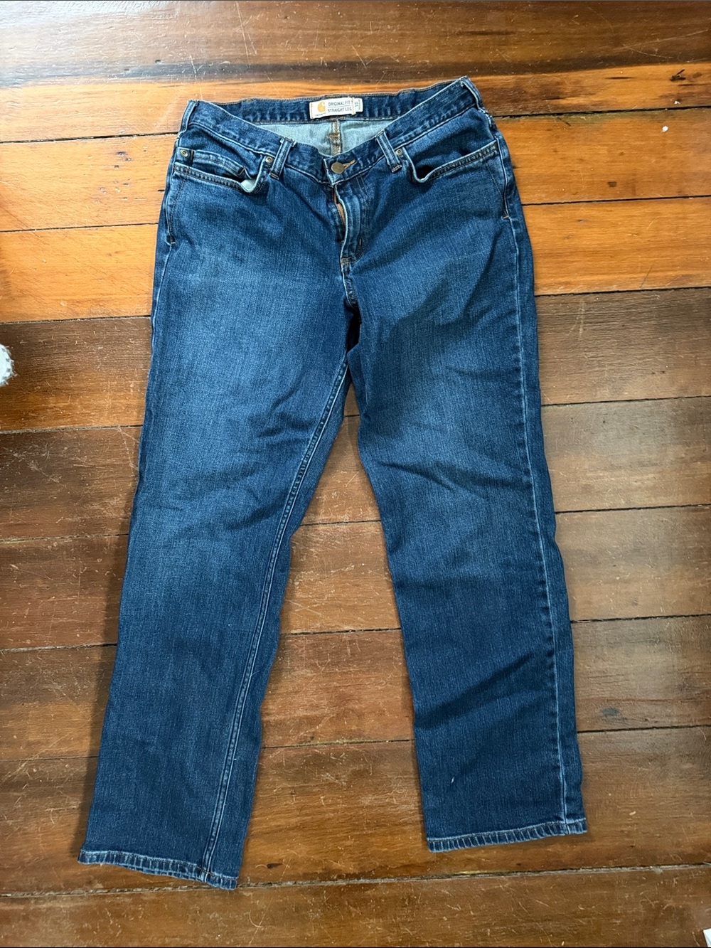 Carhartt Women's Straight-Leg Jeans in Dark Indigo